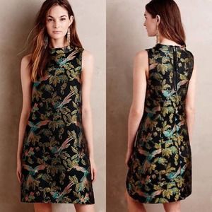 Anthropologie Leifsdottir Shangri-la Jacquard Swing Dress RARE Size 4